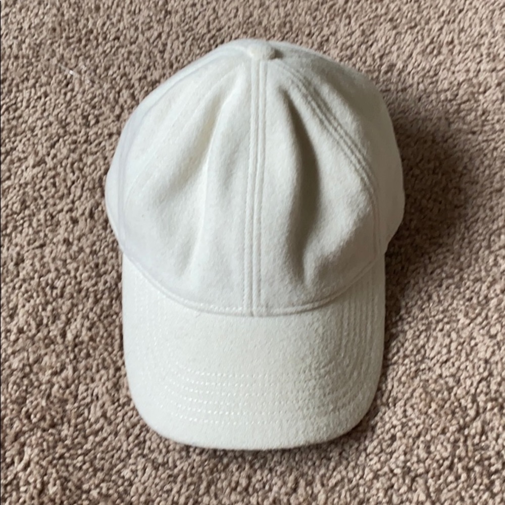 Madewell White Wool Baseball Hat